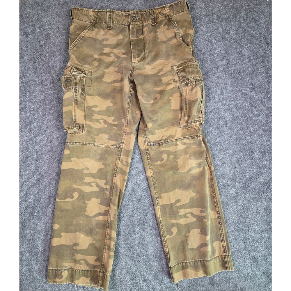 No Boundaries Cargo Pants Mens 36x32 Camouflage Green Heavy‎ Twill Vintage Cargo